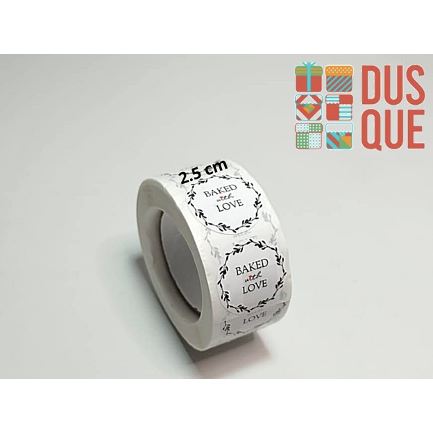 

10PCS STIKER LABEL BAKED WITH LOVE / STICKER LABEL
