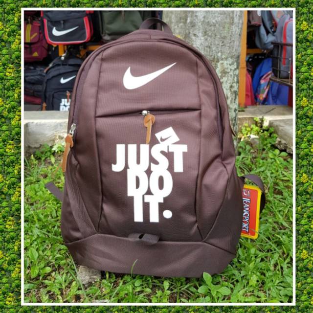 Tas ransel just do it Ransel Pria Ransel Kasual Perjalanan Sekolah Laptop Pria Multifungsi Tahan Air Tas Oxford Ransel Olahraga Luar Ruangan Hitam