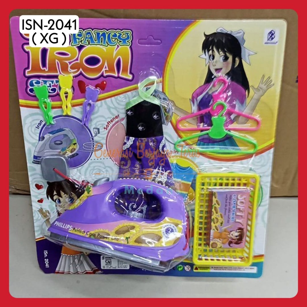 MAINAN ANAK PEREMPUAN FANKY IRON SET ISN2041 / MAINAN GOSOK BAJU / MAINAN SETRIKA BAJU