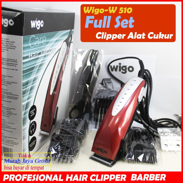 Wigo W-510 Clipper Alat Cukur Rambut Elektrik Mesin Potong Rambut Cukuran Listrik