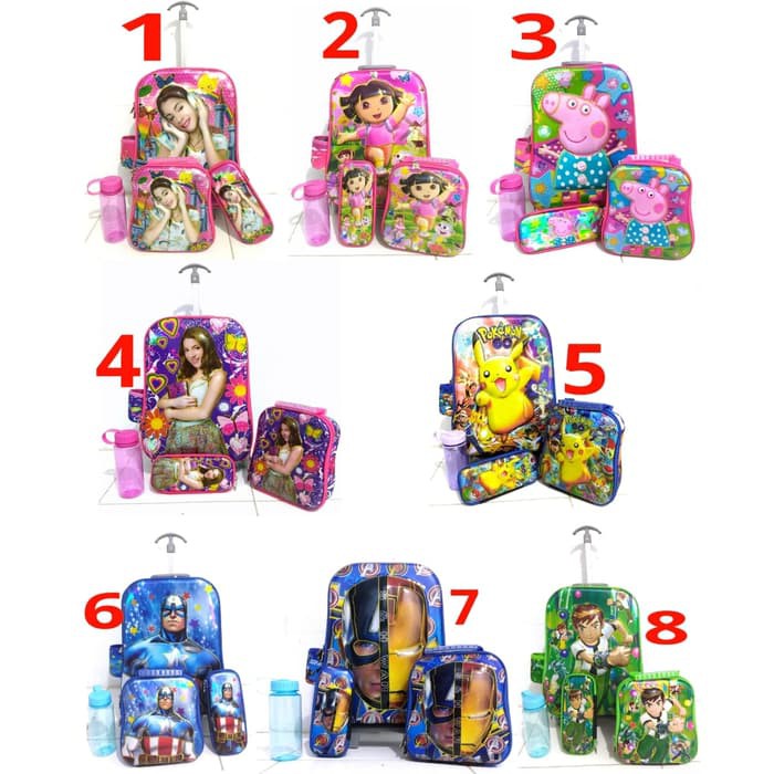 Tas Tassekolah Taskopertroli Tastravelanak Tassekolahanak M53D5  Tas Anak Sekolah Trolley 6 Roda 6