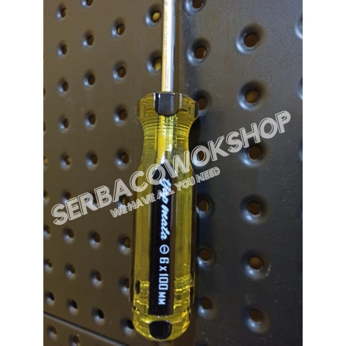 Tjap Mata Obeng Kristal Gg Jumbo Screwdriver 6x100 mm 4 Inch Magnet - Gemuk 4&quot; Plus