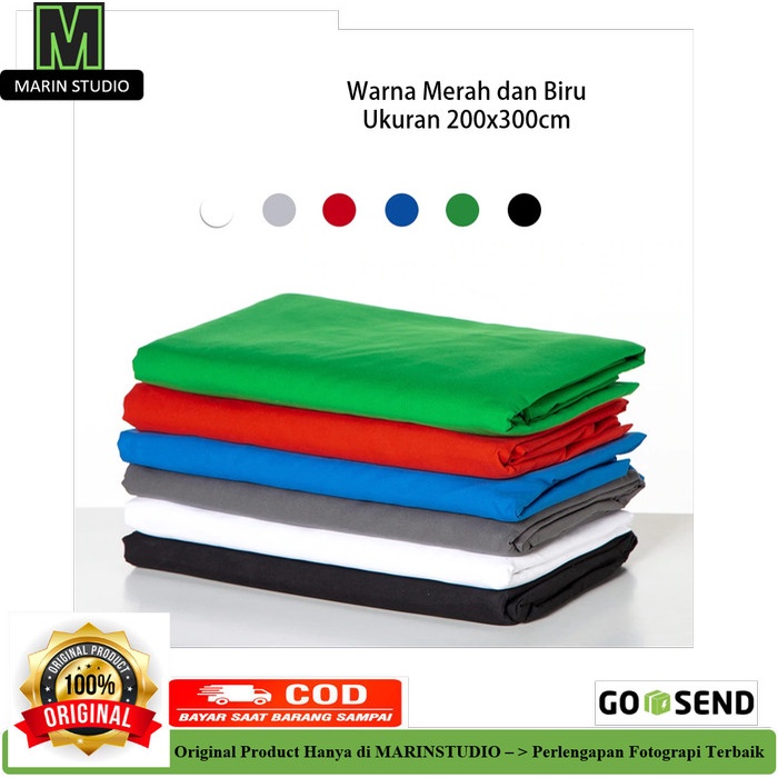 Carre_ Kain Background Studio Warna Merah Dan Biru Ukuran 200X300Cm Backdrop