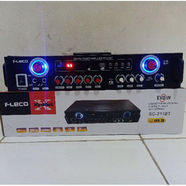 AMPLIFIER KARAOKE FLECO SC-211BT USB/SD/FM/MP3 PLAYER DIGITAL/HI-FI STREO - AMPLI MURAH SC-211BT