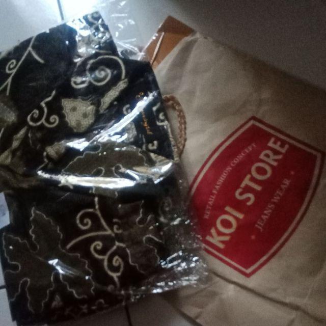 Kemeja Hem Seragam Kerja Kantor Batik Solo Modern Slimfit Pria Lengan Pendek Katun - C04