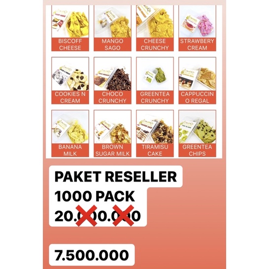 1000 PACK PAKET RESELLER JAVALOQA KRIPIK BATOLU BANANA TOPING LUMER / BANANA SALUT COKLAT MELTED