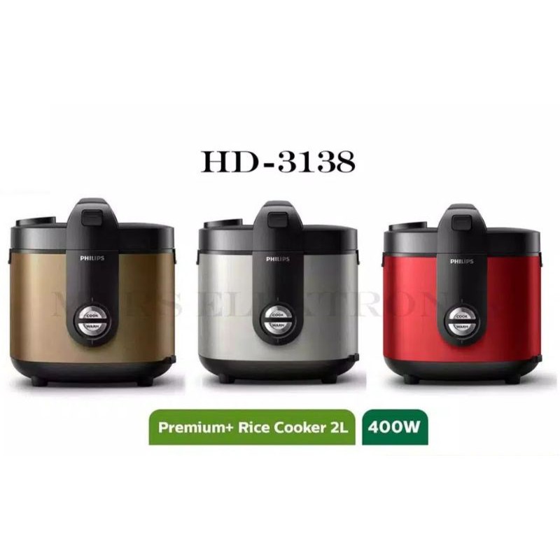 (4kg) rice cooker philips hd-3138/ pemanas philips stainless