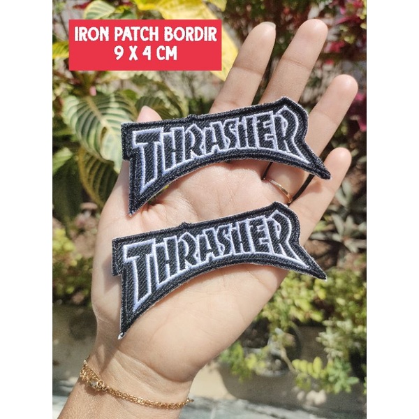 Jual Tinggal Setrika Stiker Bordir Baju Thrasher Emblem Bordir Patch Iron Bordiran Tambalan