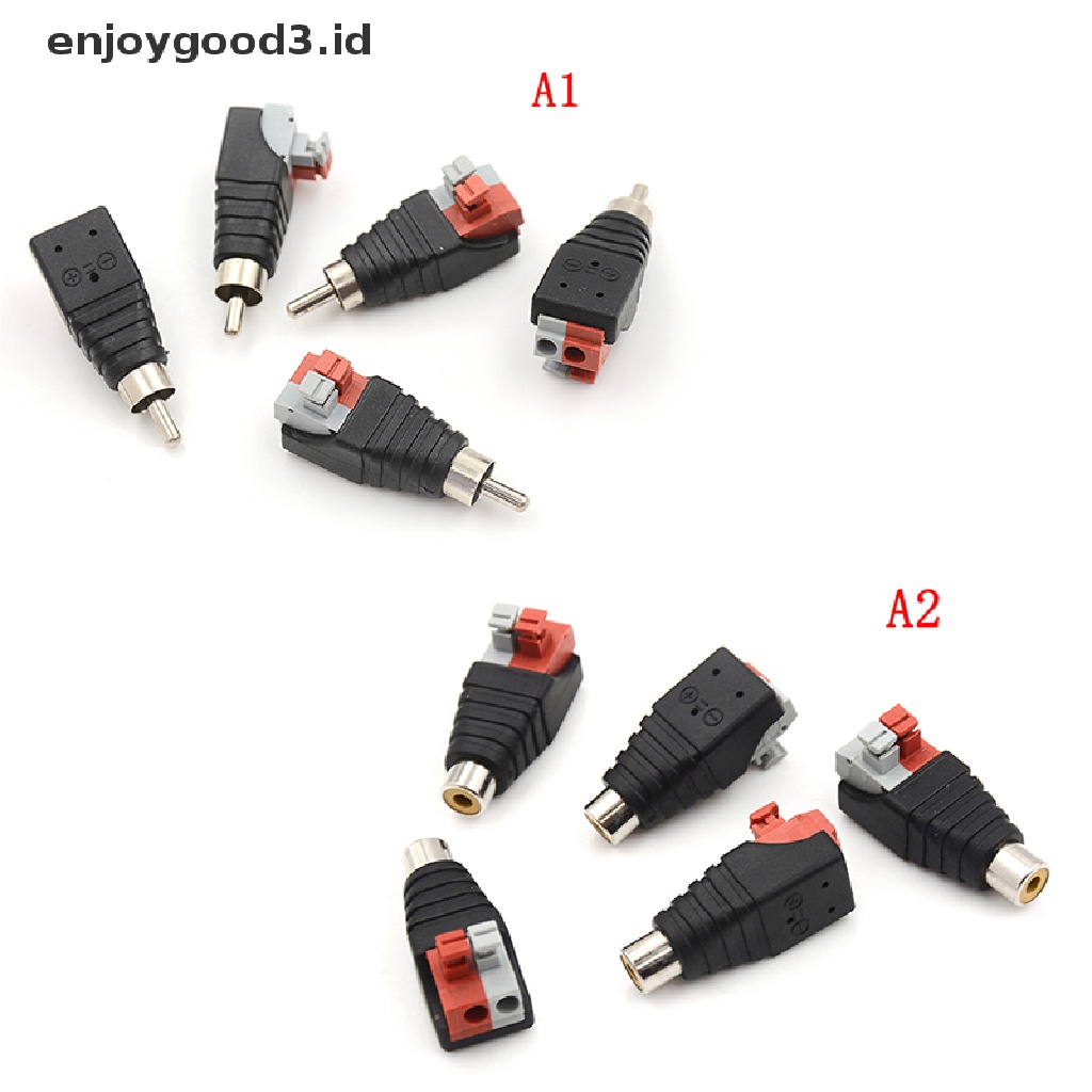 (Id) 5pcs Adapter Jack Audio A / V Ke Rca Male Untuk Speaker