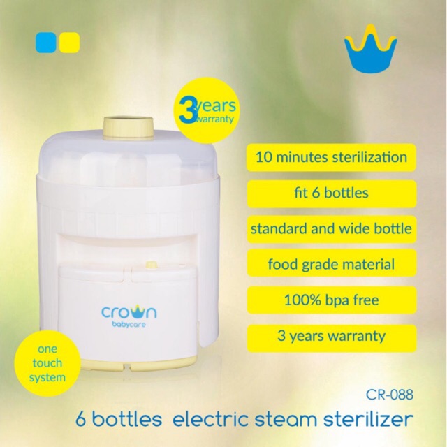 Crown 6 Bottle Electric Steam Sterilizer / Steril Botol CR-088 CR088