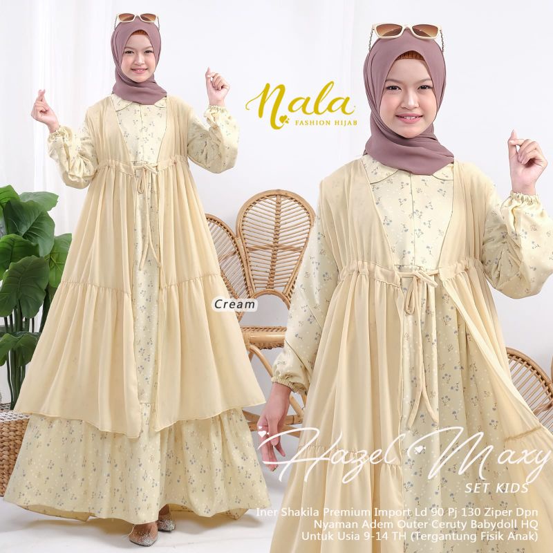 Hazel Maxy Set Kids/Hasna  Syari  kids+ hijab by Nala 2