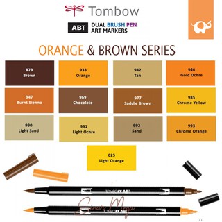 Tombow Dual Brush Pen ABT Brown & Orange Series / Tombow