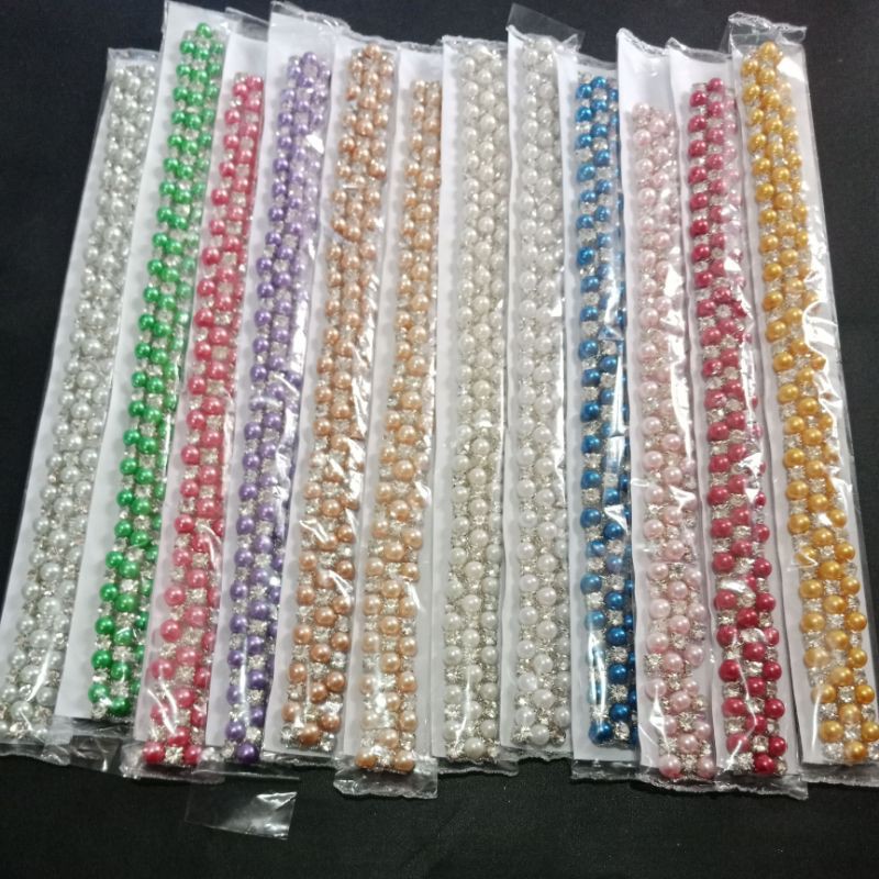 Mutiara rangkai/ mutiara costum/payet tikqr2×25cm Shopee Indonesia