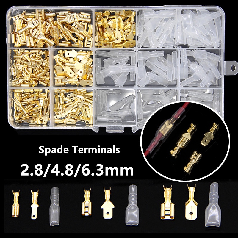 【315 Pcs】Terminal Sekun Soket Skun Kabel Gepeng/Terminal Insulated/Skun Gepeng Terminal Male Female Skun Kabel Motor Car