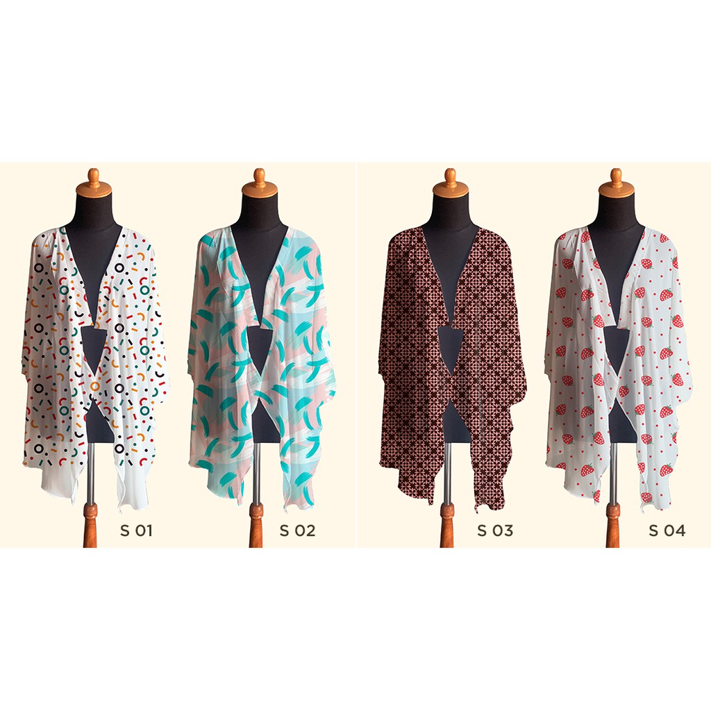 Cardigan Anak Modern Polos Outer Kotak Kotak Murah E4G5 Muslimah Bulu Panjang Polkadot Hitam Switer 
