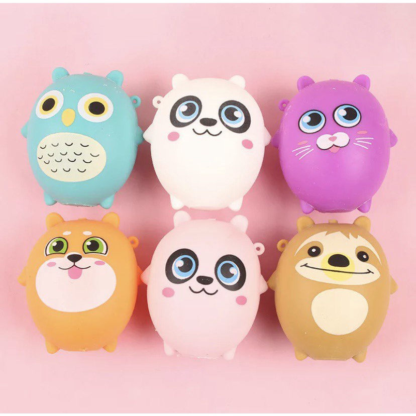 Squishy Animal Owl Pig Bear Panda Cat Dog Squeeze Cute Mainan Anak New Fidget Toy Pop It Stress Relieve Ball Toys Bola Lucu Kids