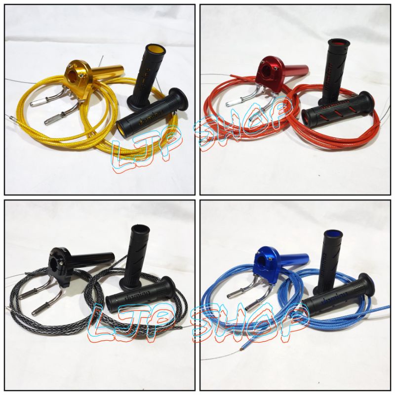 PAKETAN GAS SPONTAN CNC 2 KABEL PLUS KABEL GAS 190 CM DAN GRIP UNIVERSAL