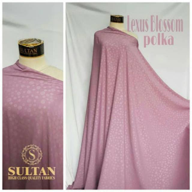 kain abaya lexus reg blossom pink emboss polka chrysant