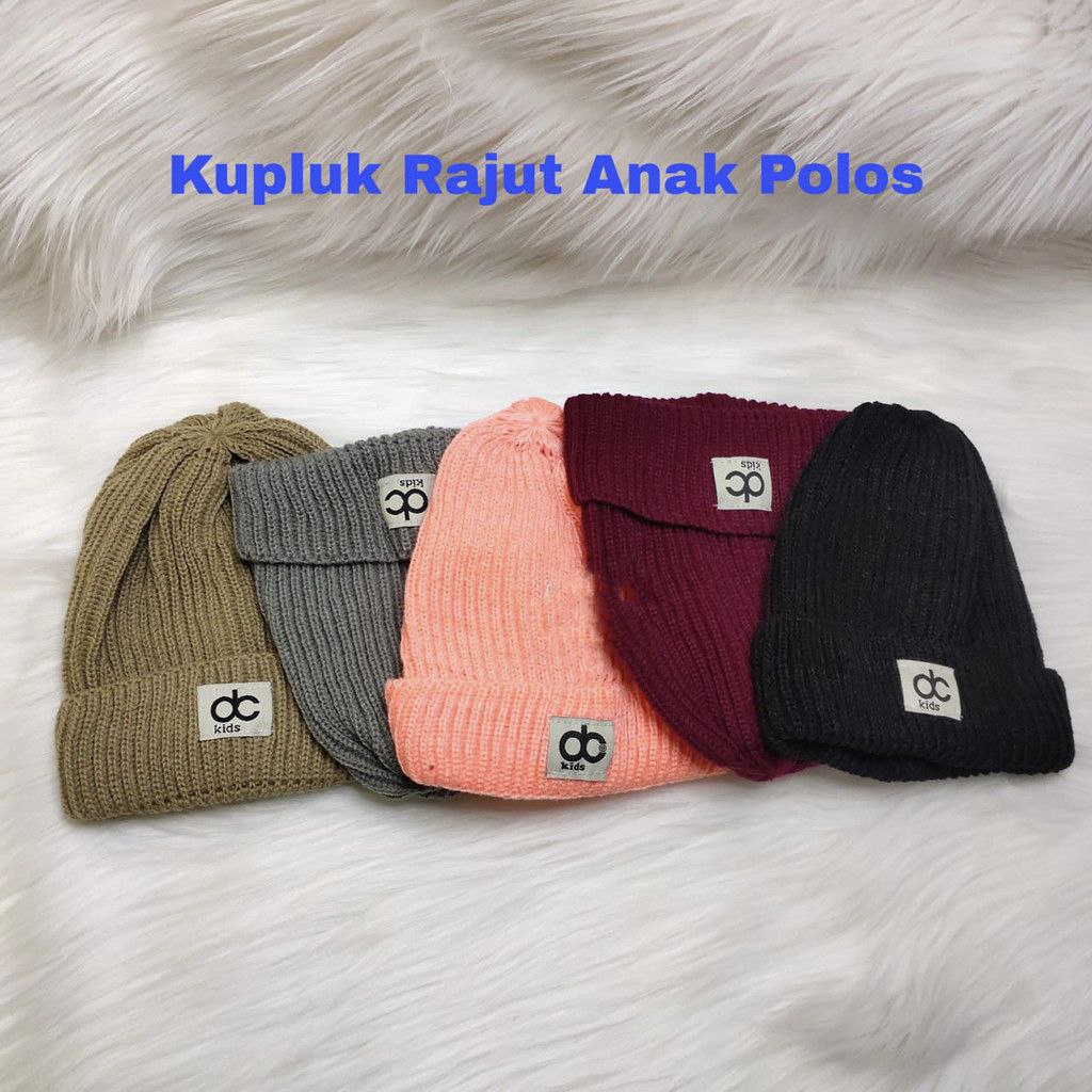 KUPLUK DC KIDS POLOS//RAJUT KUPLUK ANAK BAYI