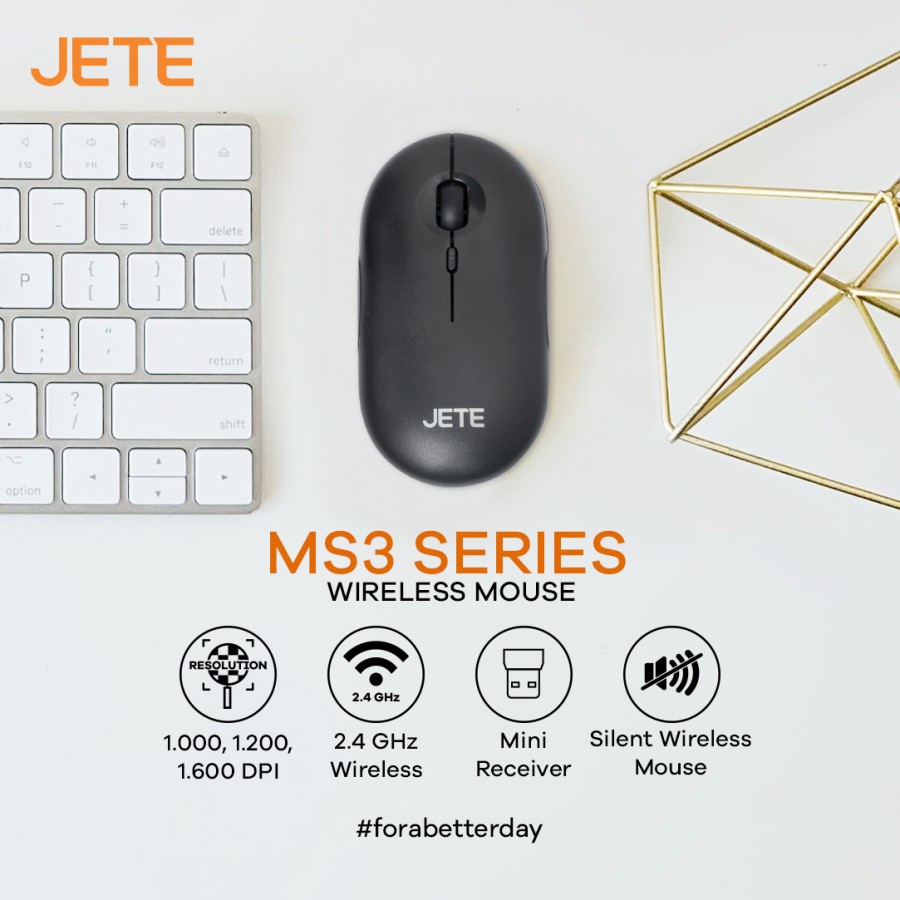 Wireless Silent Mouse with USB Receiver JETE MS3 | Silent Mouse - Garansi 2 Tahun