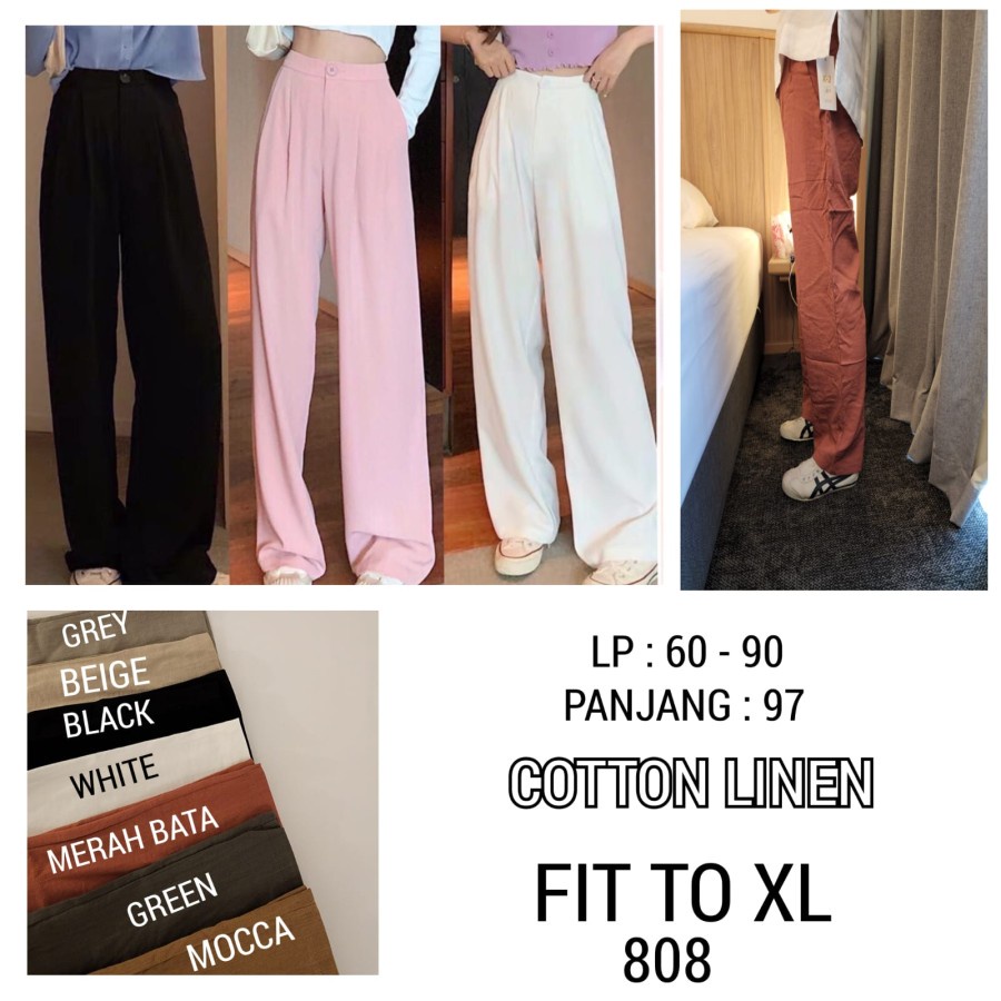 Celana Panjang Kulot Linen Highwaist Celana Panjang Kulot Linen Wanita