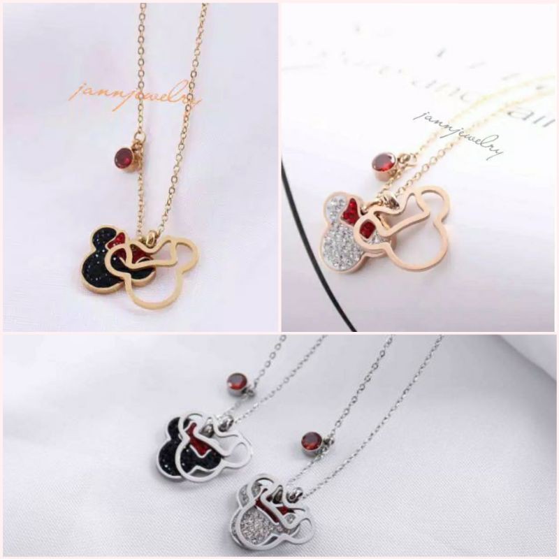 Kalung Mickey Nori Titanium Anak &amp; dewasa Anti Karat &amp; Alergi MM