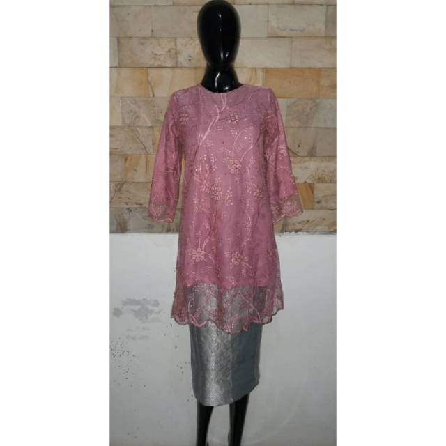 Stelan baju kurung two tone payet