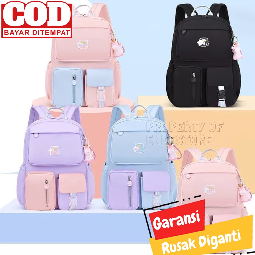 Tas Ransel Peralatan Sekolah Anak Kecil SD Perempuan Import Murah Anti Air EN208