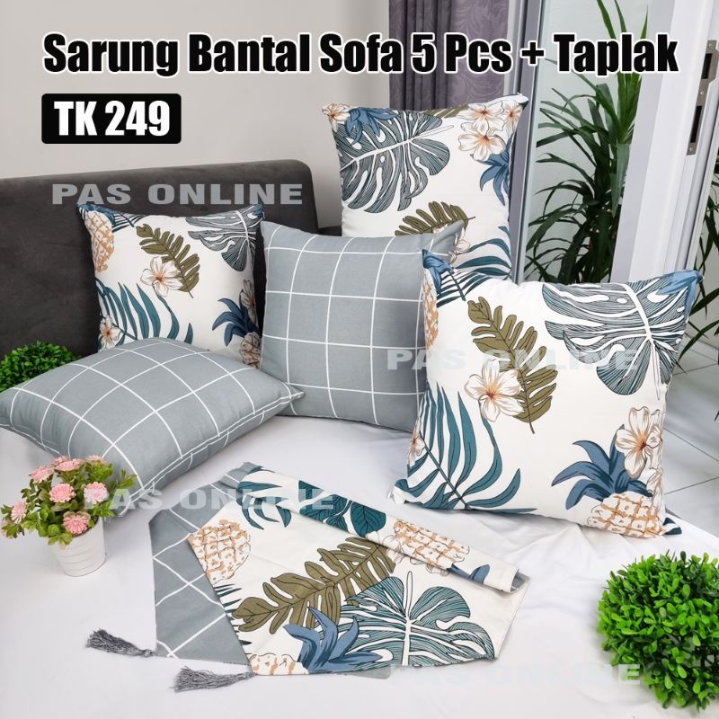 PAKET TAPLAK + SARUNG BANTAL SOFA 40X40