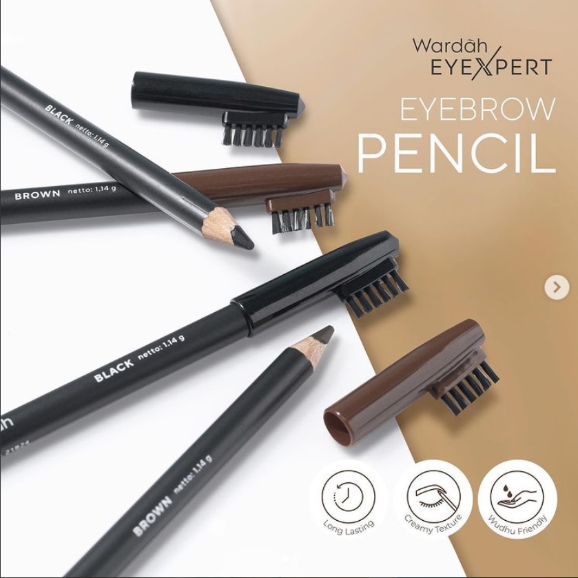 WARDAH eyexpert Eyebrow Pencil I Pensil Alis sikat sisir 1.14 gr