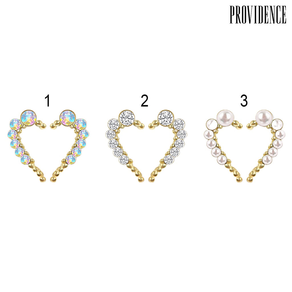 Providence 10Pcs Manicure Decoration DIY Easy to Apply Compact Nail Art Symmetrical Heart-shaped Alloy for Photography