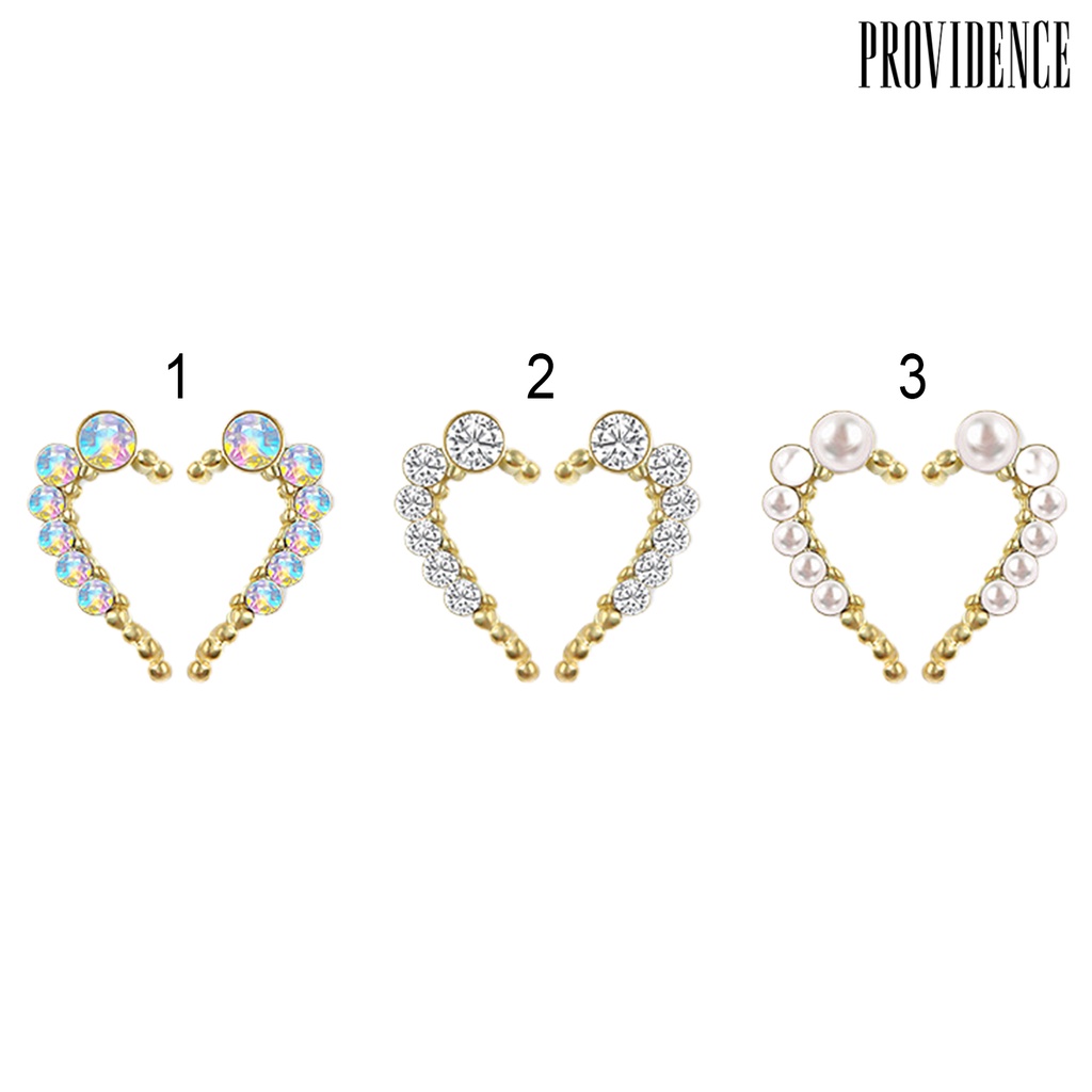 Providence 10Pcs Manicure Decoration DIY Easy to Apply Compact Nail Art Symmetrical Heart-shaped Alloy for Photography