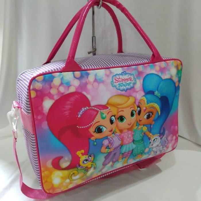 Stok Ready tas travel bag koper selempang anak shimmer and shine ukuran besar