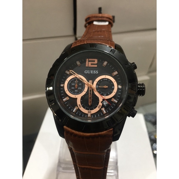 JAM TANGAN PRIA GUESS CHRONOGRAPH AKTIF STRAP KULIT