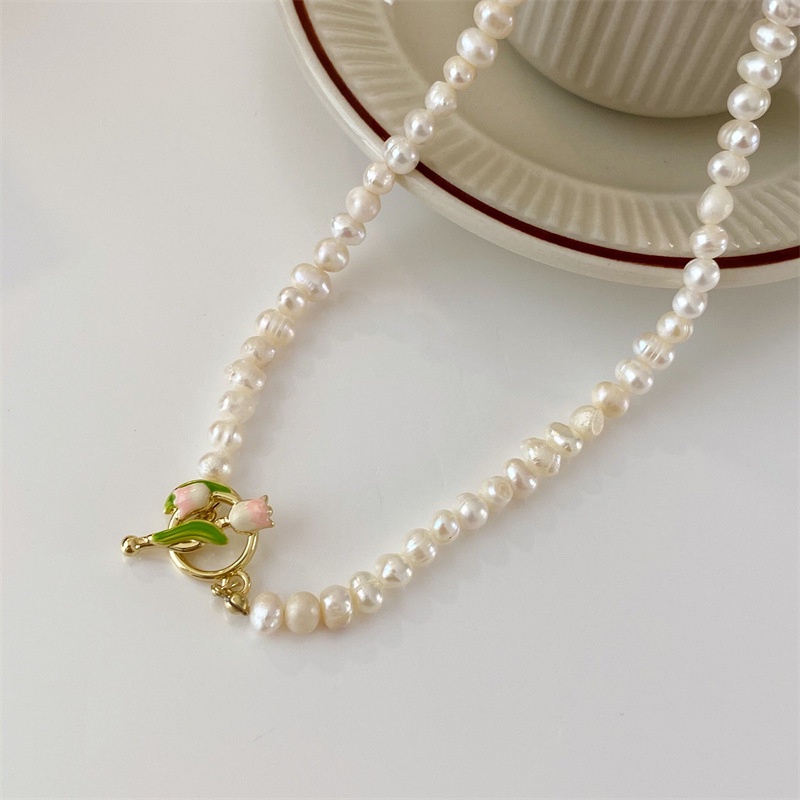 Kalung Dan Gelang Bentuk Bunga Tulip Bahan Alloy Untuk Wanita