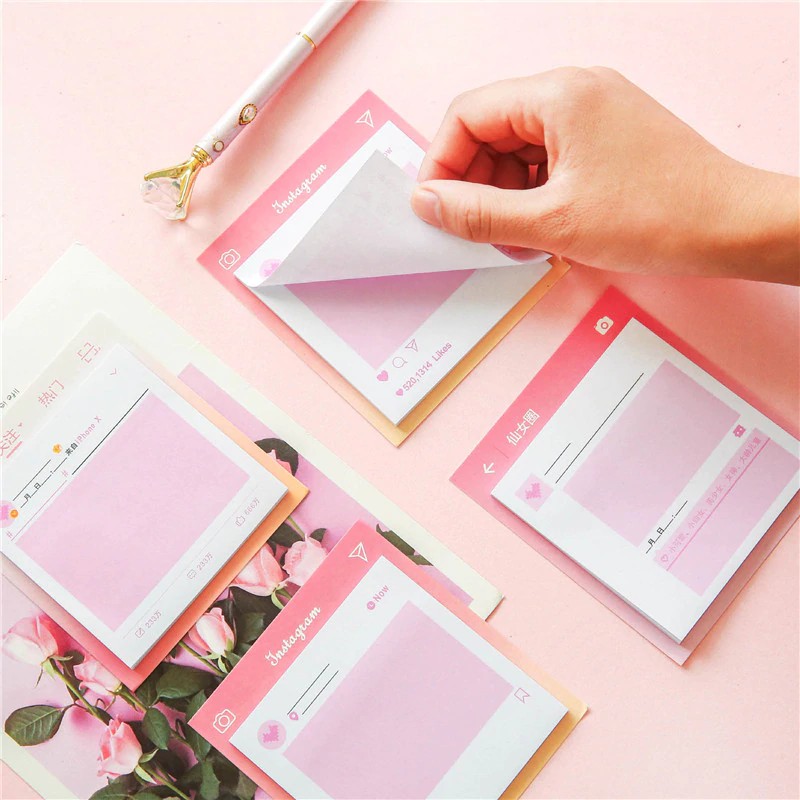 

30 Sheets/Set Cute Pink Love Self-Adhesive Memo Pad Sticky Notes Kawaii Kids Stationery Bookmark