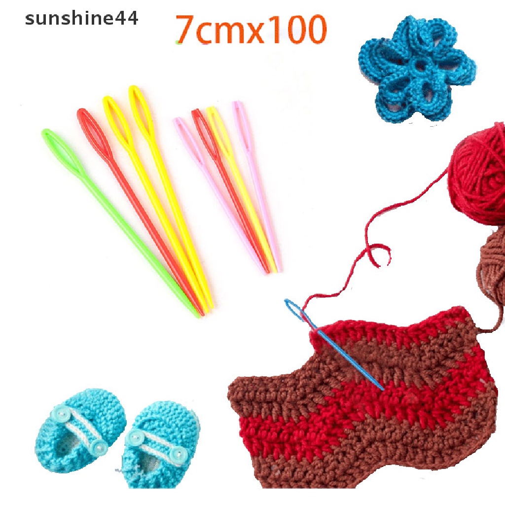 Sunshine 10PCS Jarum Rajut Bahan Plastik Untuk Sweater