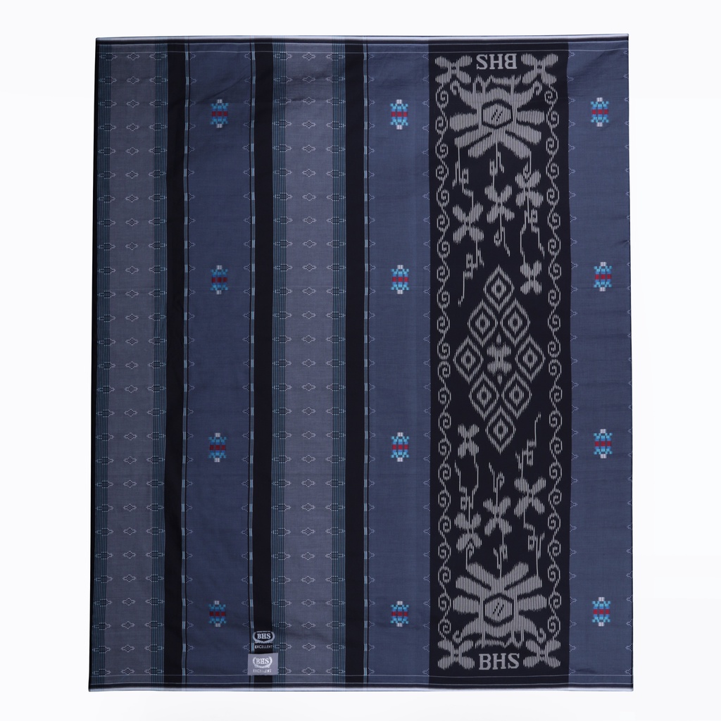 Sarung BHS Excellent Silver Motif Songket Gambiran Abu Hitam