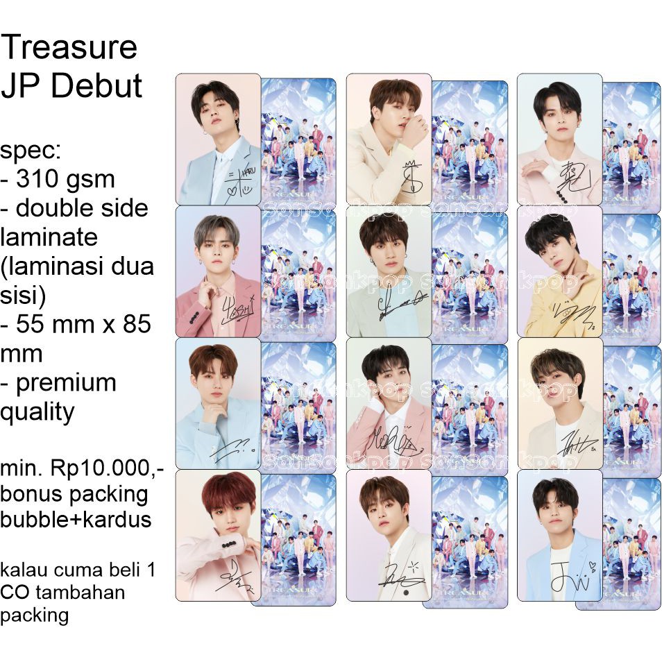 photocard unofficial Treasure Japan Debut