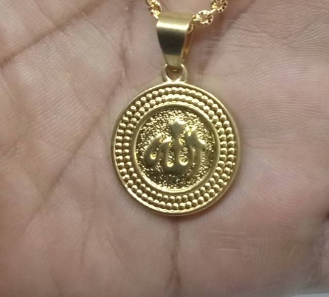 C012 liontin kalung xuping lapis emas lafadz Allah