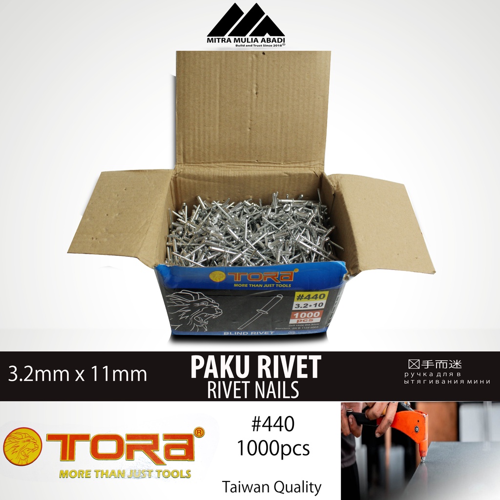 Paku Rivet Tora 440 3,2mm x 11mm - 10 pcs