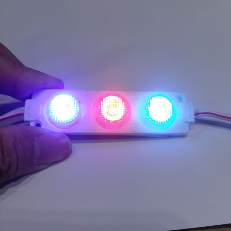 Lampu LED 3 Mata Jumbo RGB (Red Green Blue) 12V / 24V