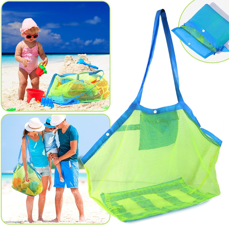 Mary L Tote Mesh Bag Untuk Anak-Anak travel Pantai Untuk Koleksi Kerang Mainan Penyimpanan Cepat Kering