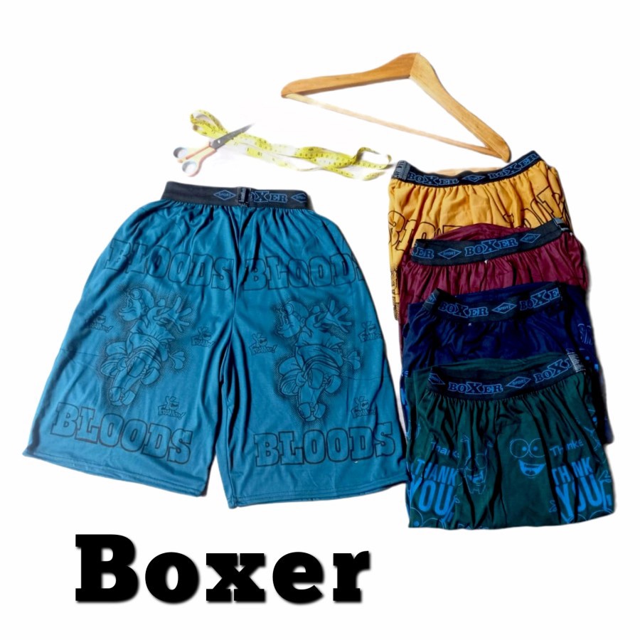 Celana Boxer Pendek Pria Dewasa Santai Kolor Bokser Katun Unisex XL