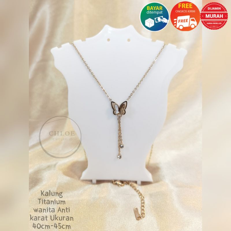 perhiasan kalung Wanita terbaru titanium impor korea anti karat luntur aksesoris kalung wanita murah