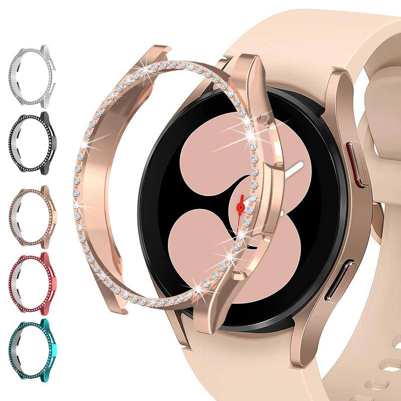 Case Bumper Pelindung Samsung Galaxy Watch 4 5 Pro 40mm 44mm 42mm 46mm Aksen Berlian Untuk Wanita