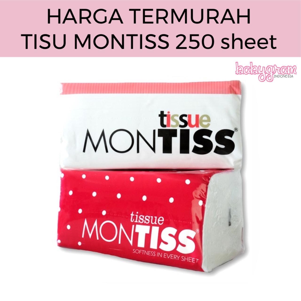 Tissue Montiss 250 sheets 2ply / Montis Tisu 250 lembar Refill Facial