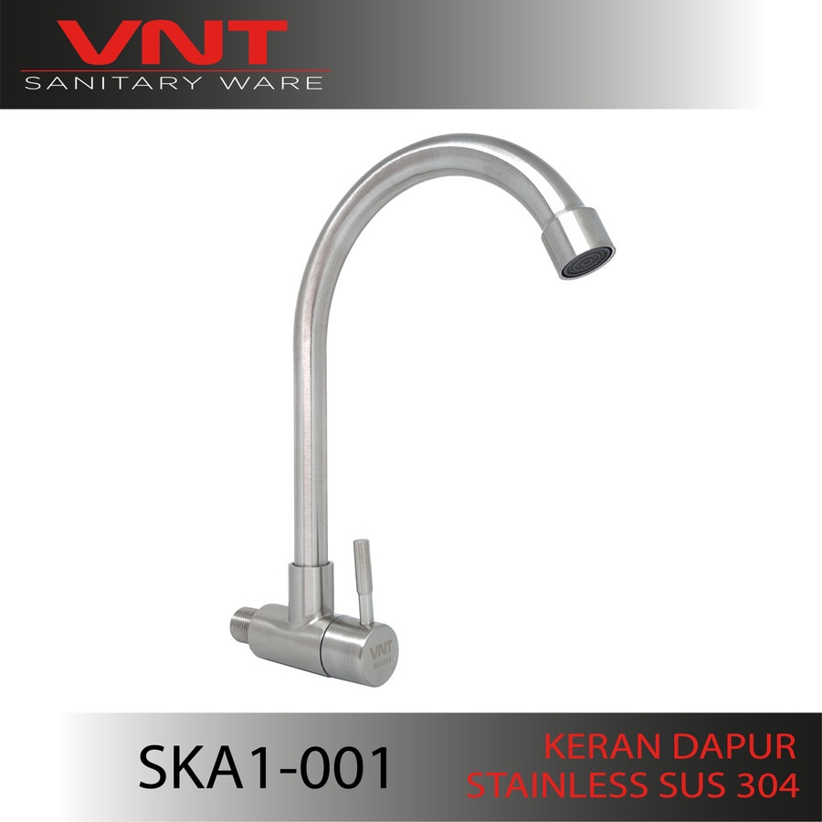 Kran Cuci Piring Leher Angsa Keran Dapur Sink Stainless SUS304