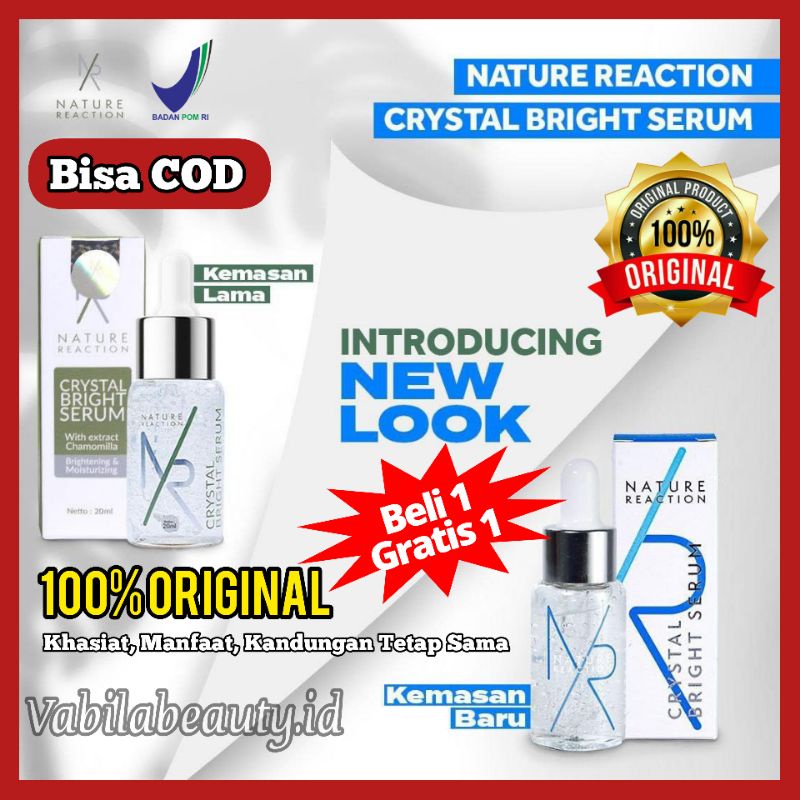 NATURE REACTION CRYSTAL BRIGHT SERUM NR Pemutih Wajah Glowing Atasi Jerawat Flek Hitam Original BPOM