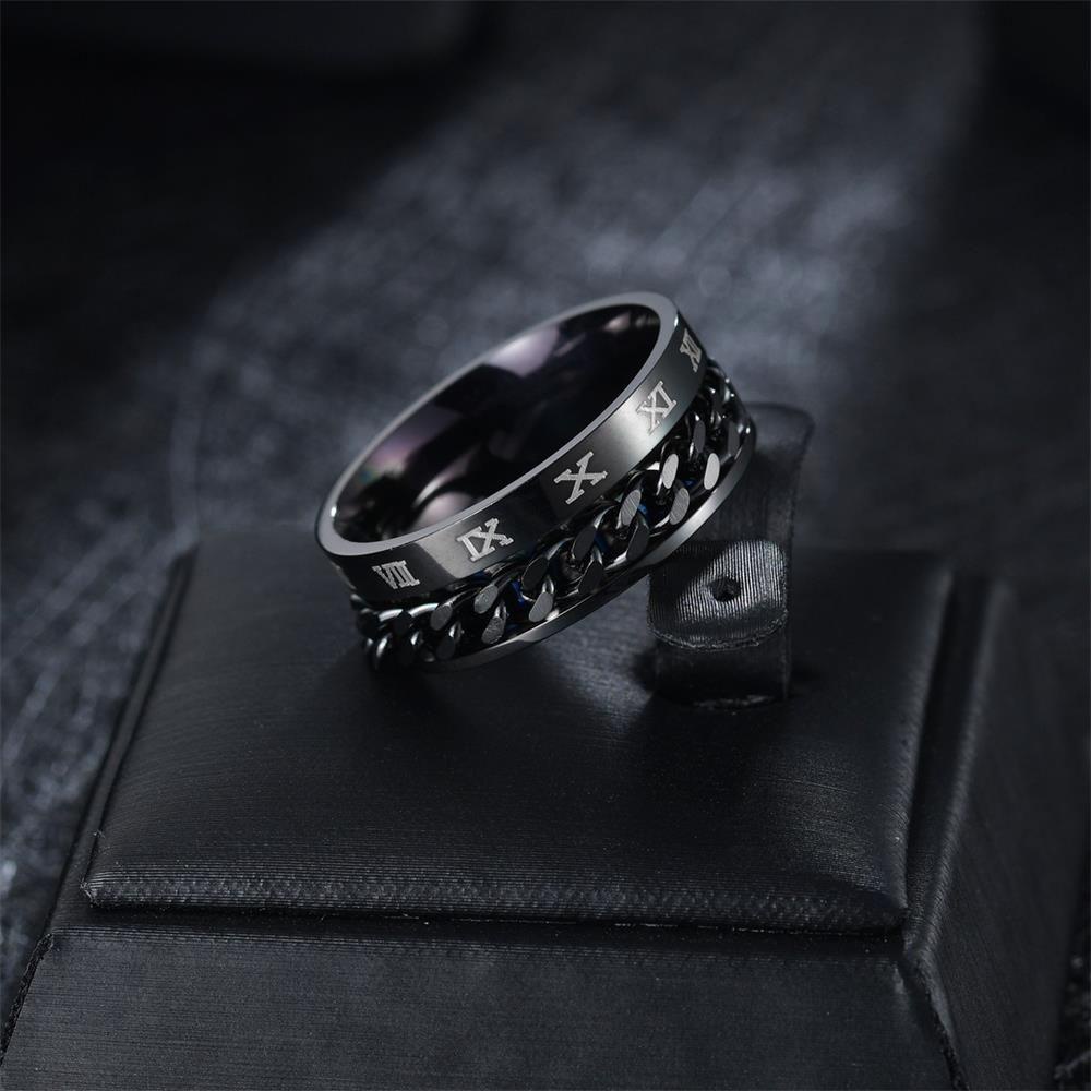 Lily Cincin Titanium Steel Warna Hitam Untuk Aksesoris Pesta Pria Menghilangkan Tekanan